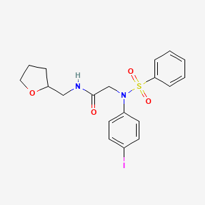 molecular formula C19H21IN2O4S B4087863 N~2~-(4-iodophenyl)-N~2~-(phenylsulfonyl)-N-(tetrahydrofuran-2-ylmethyl)glycinamide 