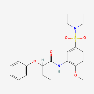 molecular formula C21H28N2O5S B4087866 N-[5-(diethylsulfamoyl)-2-methoxyphenyl]-2-phenoxybutanamide 