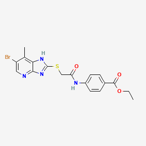 molecular formula C18H17BrN4O3S B4087883 ETHYL 4-[2-({6-BROMO-7-METHYL-3H-IMIDAZO[4,5-B]PYRIDIN-2-YL}SULFANYL)ACETAMIDO]BENZOATE 
