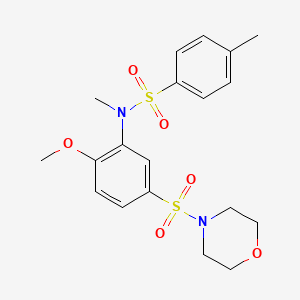molecular formula C19H24N2O6S2 B4087975 N-(2-methoxy-5-morpholin-4-ylsulfonylphenyl)-N,4-dimethylbenzenesulfonamide 