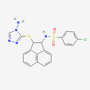 molecular formula C20H16ClN5O2S2 B4088035 N-[2-[(4-amino-1,2,4-triazol-3-yl)sulfanyl]-1,2-dihydroacenaphthylen-1-yl]-4-chlorobenzenesulfonamide 