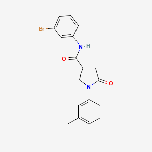 molecular formula C19H19BrN2O2 B4088078 N-(3-bromophenyl)-1-(3,4-dimethylphenyl)-5-oxopyrrolidine-3-carboxamide 