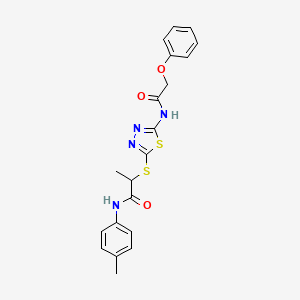 molecular formula C20H20N4O3S2 B4088174 N-(4-METHYLPHENYL)-2-{[5-(2-PHENOXYACETAMIDO)-1,3,4-THIADIAZOL-2-YL]SULFANYL}PROPANAMIDE 