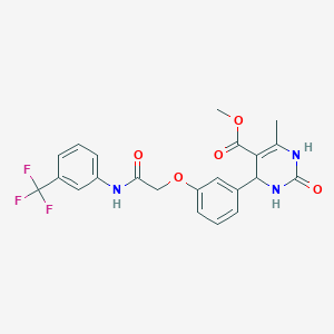 molecular formula C22H20F3N3O5 B4088195 methyl 6-methyl-2-oxo-4-[3-[2-oxo-2-[3-(trifluoromethyl)anilino]ethoxy]phenyl]-3,4-dihydro-1H-pyrimidine-5-carboxylate 