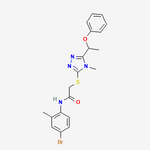 molecular formula C20H21BrN4O2S B4088203 N-(4-bromo-2-methylphenyl)-2-{[4-methyl-5-(1-phenoxyethyl)-4H-1,2,4-triazol-3-yl]sulfanyl}acetamide 