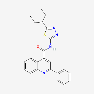 molecular formula C23H22N4OS B4088204 N-[5-(pentan-3-yl)-1,3,4-thiadiazol-2-yl]-2-phenylquinoline-4-carboxamide 