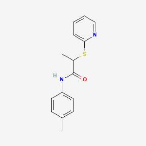molecular formula C15H16N2OS B4088237 N-(4-methylphenyl)-2-(pyridin-2-ylsulfanyl)propanamide 