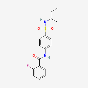 molecular formula C17H19FN2O3S B4088254 N-[4-(butan-2-ylsulfamoyl)phenyl]-2-fluorobenzamide 