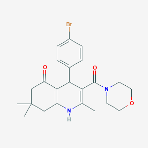 molecular formula C23H27BrN2O3 B4088274 4-(4-BROMOPHENYL)-2,7,7-TRIMETHYL-3-(MORPHOLINE-4-CARBONYL)-1,4,5,6,7,8-HEXAHYDROQUINOLIN-5-ONE 