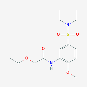 molecular formula C15H24N2O5S B4088397 N-[5-(diethylsulfamoyl)-2-methoxyphenyl]-2-ethoxyacetamide 