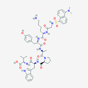 molecular formula C53H68N10O11S B040884 Dansyl-glycyl-lysyl-tyrosyl-alanyl-prolyl-tryptophyl-valine CAS No. 124479-70-5