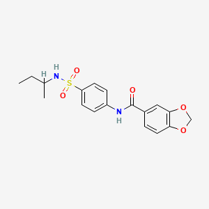 molecular formula C18H20N2O5S B4088405 N-[4-(butan-2-ylsulfamoyl)phenyl]-1,3-benzodioxole-5-carboxamide 