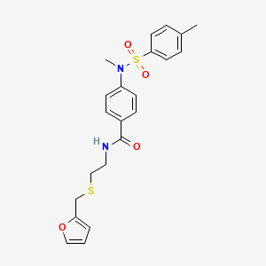 molecular formula C22H24N2O4S2 B4088406 N-{2-[(furan-2-ylmethyl)sulfanyl]ethyl}-4-{methyl[(4-methylphenyl)sulfonyl]amino}benzamide 