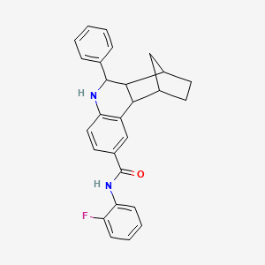 molecular formula C27H25FN2O B4088476 N-(2-fluorophenyl)-10-phenyl-9-azatetracyclo[10.2.1.02,11.03,8]pentadeca-3(8),4,6-triene-5-carboxamide 