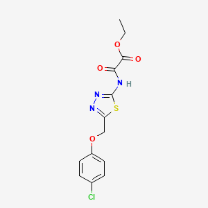 molecular formula C13H12ClN3O4S B4088502 ETHYL ({5-[(4-CHLOROPHENOXY)METHYL]-1,3,4-THIADIAZOL-2-YL}CARBAMOYL)FORMATE 