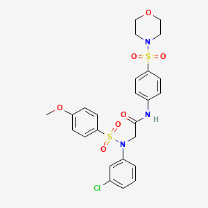 molecular formula C25H26ClN3O7S2 B4088557 N~2~-(3-chlorophenyl)-N~2~-[(4-methoxyphenyl)sulfonyl]-N-[4-(morpholin-4-ylsulfonyl)phenyl]glycinamide 
