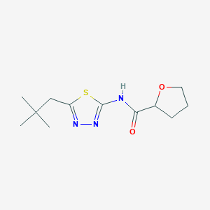 molecular formula C12H19N3O2S B4088571 N-[5-(2,2-dimethylpropyl)-1,3,4-thiadiazol-2-yl]oxolane-2-carboxamide 