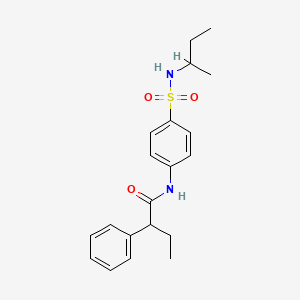 molecular formula C20H26N2O3S B4088658 N-[4-(butan-2-ylsulfamoyl)phenyl]-2-phenylbutanamide 