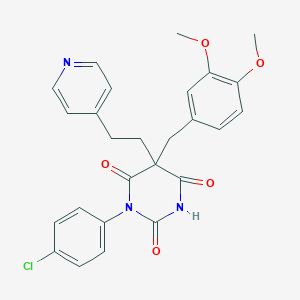 molecular formula C26H24ClN3O5 B4088723 1-(4-Chlorophenyl)-5-[(3,4-dimethoxyphenyl)methyl]-5-(2-pyridin-4-ylethyl)-1,3-diazinane-2,4,6-trione 
