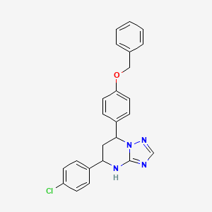 molecular formula C24H21ClN4O B4088742 5-(4-Chlorophenyl)-7-(4-phenylmethoxyphenyl)-4,5,6,7-tetrahydro-[1,2,4]triazolo[1,5-a]pyrimidine 