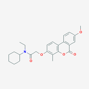 molecular formula C25H29NO5 B4088822 N-CYCLOHEXYL-N-ETHYL-2-({8-METHOXY-4-METHYL-6-OXO-6H-BENZO[C]CHROMEN-3-YL}OXY)ACETAMIDE 