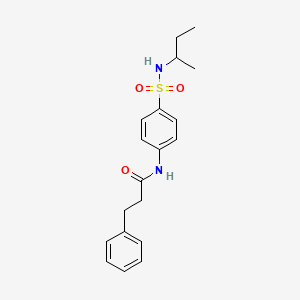 molecular formula C19H24N2O3S B4088859 N-[4-(butan-2-ylsulfamoyl)phenyl]-3-phenylpropanamide 