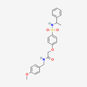 molecular formula C24H26N2O5S B4088861 N-[(4-methoxyphenyl)methyl]-2-[4-(1-phenylethylsulfamoyl)phenoxy]acetamide 