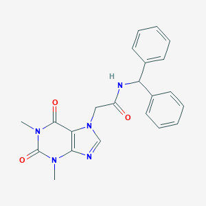 molecular formula C22H21N5O3 B408897 2-(1,3-DIMETHYL-2,6-DIOXO-2,3,6,7-TETRAHYDRO-1H-PURIN-7-YL)-N-(DIPHENYLMETHYL)ACETAMIDE 