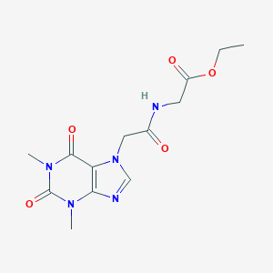 molecular formula C13H17N5O5 B408900 ETHYL 2-[2-(1,3-DIMETHYL-2,6-DIOXO-2,3,6,7-TETRAHYDRO-1H-PURIN-7-YL)ACETAMIDO]ACETATE CAS No. 349400-57-3
