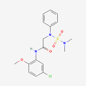 molecular formula C17H20ClN3O4S B4089030 N-(5-CHLORO-2-METHOXYPHENYL)-2-[(DIMETHYLSULFAMOYL)(PHENYL)AMINO]ACETAMIDE 