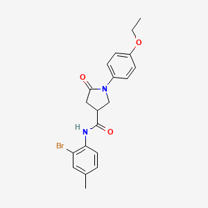molecular formula C20H21BrN2O3 B4089067 N-(2-bromo-4-methylphenyl)-1-(4-ethoxyphenyl)-5-oxopyrrolidine-3-carboxamide 