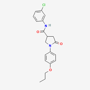 molecular formula C20H21ClN2O3 B4089140 N-(3-chlorophenyl)-5-oxo-1-(4-propoxyphenyl)pyrrolidine-3-carboxamide 