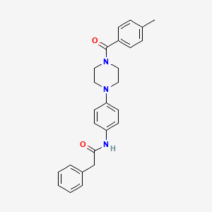 molecular formula C26H27N3O2 B4089143 N-(4-{4-[(4-methylphenyl)carbonyl]piperazin-1-yl}phenyl)-2-phenylacetamide 