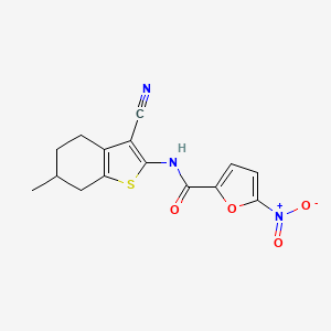 molecular formula C15H13N3O4S B4089200 N-(3-cyano-6-methyl-4,5,6,7-tetrahydro-1-benzothiophen-2-yl)-5-nitrofuran-2-carboxamide 