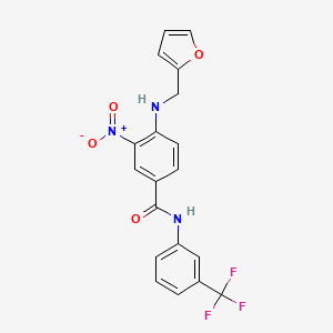 molecular formula C19H14F3N3O4 B4089229 4-(furan-2-ylmethylamino)-3-nitro-N-[3-(trifluoromethyl)phenyl]benzamide 