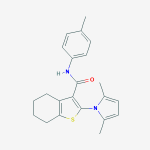 molecular formula C22H24N2OS B409016 2-(2,5-dimethyl-1H-pyrrol-1-yl)-N-(4-methylphenyl)-4,5,6,7-tetrahydro-1-benzothiophene-3-carboxamide 