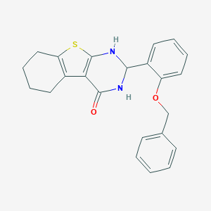 molecular formula C23H22N2O2S B409085 2-[2-(benzyloxy)phenyl]-2,3,5,6,7,8-hexahydro[1]benzothieno[2,3-d]pyrimidin-4(1H)-one 