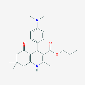 molecular formula C24H32N2O3 B409088 propyl 4-[4-(dimethylamino)phenyl]-2,7,7-trimethyl-5-oxo-1,4,5,6,7,8-hexahydroquinoline-3-carboxylate 