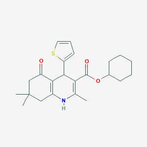 molecular formula C23H29NO3S B409090 CYCLOHEXYL 2,7,7-TRIMETHYL-5-OXO-4-(THIOPHEN-2-YL)-1,4,6,8-TETRAHYDROQUINOLINE-3-CARBOXYLATE 