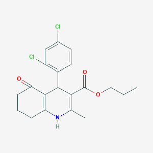molecular formula C20H21Cl2NO3 B409145 propyl 4-(2,4-dichlorophenyl)-2-methyl-5-oxo-4,6,7,8-tetrahydro-1H-quinoline-3-carboxylate 