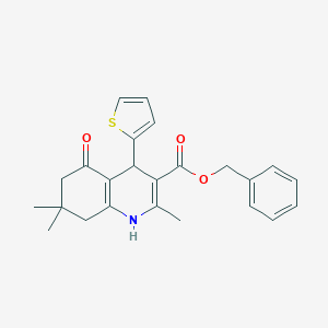 molecular formula C24H25NO3S B409149 BENZYL 2,7,7-TRIMETHYL-5-OXO-4-(THIOPHEN-2-YL)-1,4,6,8-TETRAHYDROQUINOLINE-3-CARBOXYLATE 