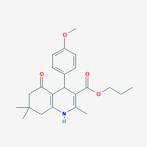 molecular formula C23H29NO4 B409155 propyl 4-(4-methoxyphenyl)-2,7,7-trimethyl-5-oxo-1,4,5,6,7,8-hexahydroquinoline-3-carboxylate 