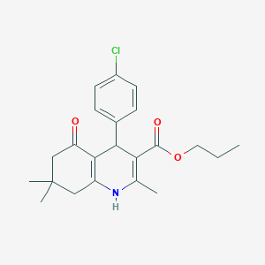 molecular formula C22H26ClNO3 B409159 propyl 4-(4-chlorophenyl)-2,7,7-trimethyl-5-oxo-1,4,5,6,7,8-hexahydroquinoline-3-carboxylate 
