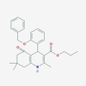 molecular formula C29H33NO4 B409161 Propyl 4-[2-(benzyloxy)phenyl]-2,7,7-trimethyl-5-oxo-1,4,5,6,7,8-hexahydroquinoline-3-carboxylate 
