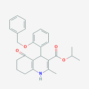 molecular formula C27H29NO4 B409163 Propan-2-yl 4-[2-(benzyloxy)phenyl]-2-methyl-5-oxo-1,4,5,6,7,8-hexahydroquinoline-3-carboxylate 