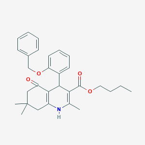 molecular formula C30H35NO4 B409166 Butyl 4-[2-(benzyloxy)phenyl]-2,7,7-trimethyl-5-oxo-1,4,5,6,7,8-hexahydroquinoline-3-carboxylate 