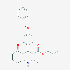 molecular formula C28H31NO4 B409167 2-methylpropyl 4-[4-(benzyloxy)phenyl]-2-methyl-5-oxo-1,4,5,6,7,8-hexahydroquinoline-3-carboxylate 