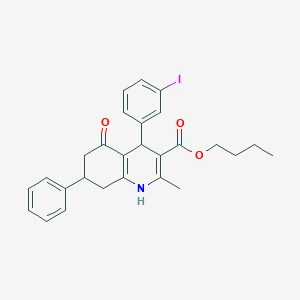 molecular formula C27H28INO3 B409177 butyl 4-(3-iodophenyl)-2-methyl-5-oxo-7-phenyl-1,4,5,6,7,8-hexahydroquinoline-3-carboxylate 