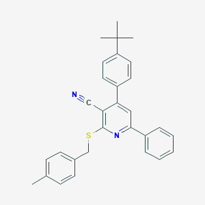 molecular formula C30H28N2S B409280 4-(4-Tert-butylphenyl)-2-[(4-methylbenzyl)sulfanyl]-6-phenylnicotinonitrile 