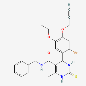 molecular formula C24H24BrN3O3S B4093244 N-benzyl-4-[2-bromo-5-ethoxy-4-(2-propyn-1-yloxy)phenyl]-6-methyl-2-thioxo-1,2,3,4-tetrahydro-5-pyrimidinecarboxamide 